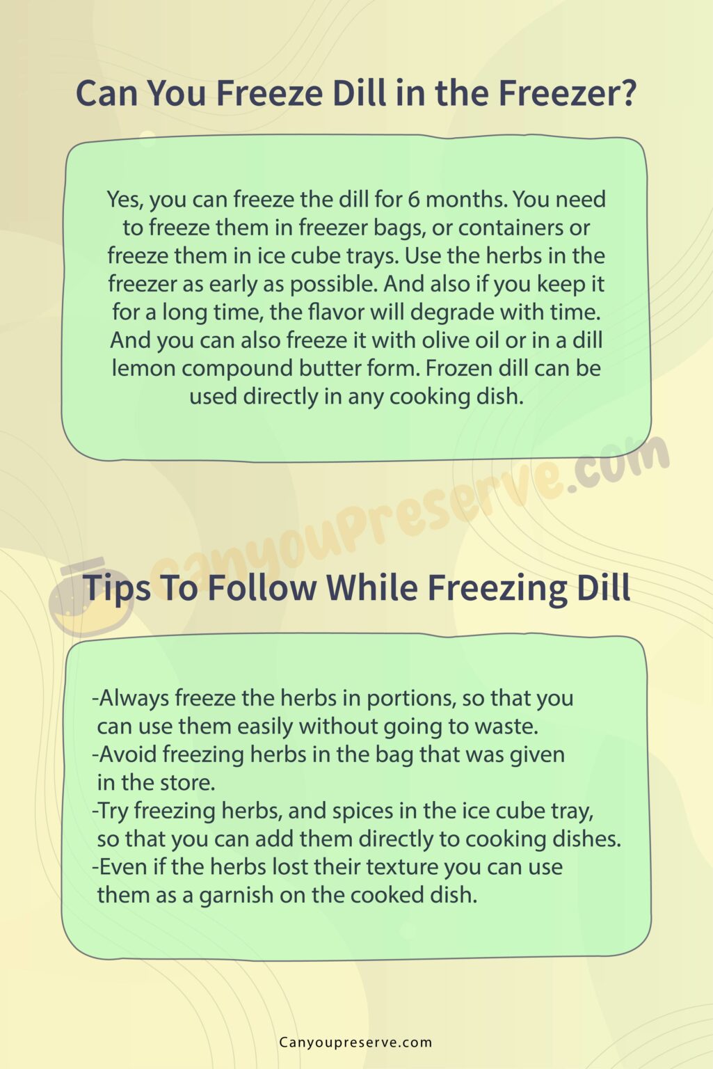 Can Freeze Dill? How To Freeze, Defrost, Dill Tips & Tricks to