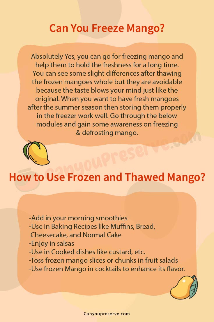 Can You Freeze Mango
